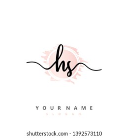 Initial HS handwriting logo template vector
