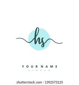 Initial HS handwriting logo template vector