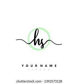 Initial HS handwriting logo template vector