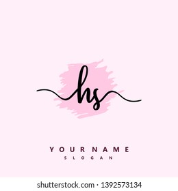 Initial HS handwriting logo template vector