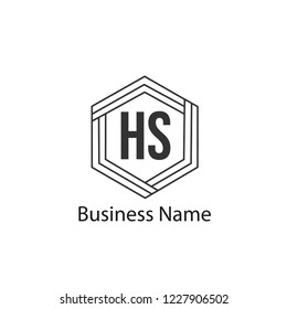 Initial HS Letter Logo Design