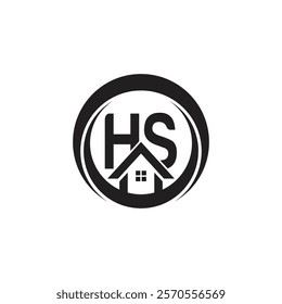 Initial HS letter Real Estate Business logo Design Vector Template