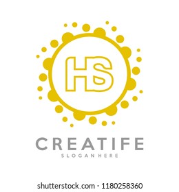 Initial HS logo concepts template vector