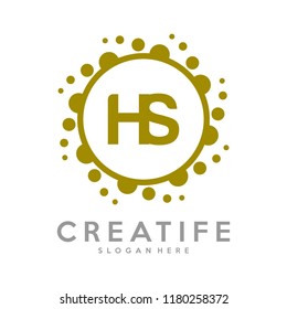 Initial HS logo concepts template vector