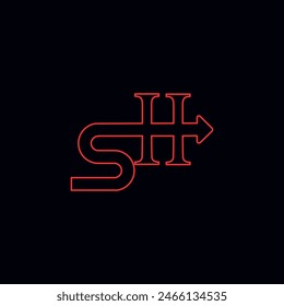 Vector inicial de diseño de logotipo HS