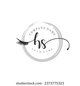 Initial HS monogram eye and eyelash handwriting
