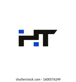 Initial HT icon design template elements for business company logo. Outstanding professional elegant trendy awesome artistic black and red color. Logotype idea vector isolated on white background.