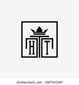 Initial HT Law Firm logo and icon design template stock vector