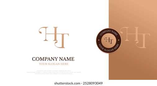 Vetor de design do logotipo HT inicial 