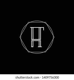 Initial HT NT letter logo design in black background