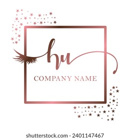 Initial HU calligraphy company eye and eyelash handwriting