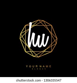 Initial HU handwriting logo vector