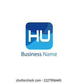 Initial HU Letter Logo Design