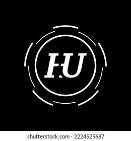 Diseño del logotipo de la carta HU inicial.Letra HU diseño del logotipo creativo vector
