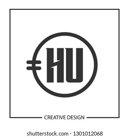 Initial HU Letter Logo Template Design