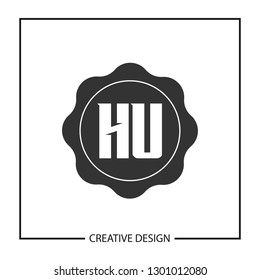Initial HU Letter Logo Template Design