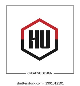 Initial HU Letter Logo Template Design