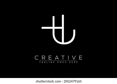 Initial hu, uh, u, h minimal monogram vector logo for business restaurant spa beauty saloon technology