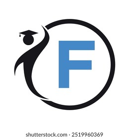 Initial Human Logo kombinieren mit Buchstabe F Vektor Vorlage