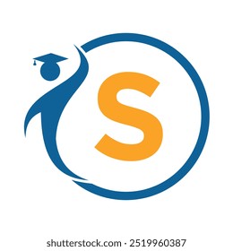 Initial Human Logo combine with letter S vector template