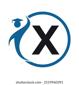 Logotipo humano inicial combinado con la letra X Plantilla de Vector