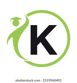 Initial Human Logo combine with letter K vector template