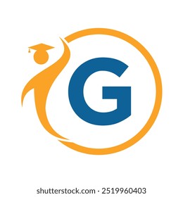 O logotipo humano inicial combina-se com o modelo de vetor da letra G