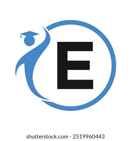 Logotipo humano inicial combinado con la letra E Plantilla de Vector