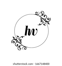 Initial HV beauty monogram wedding elegant handwriting	