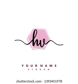 Initial HV handwriting logo template vector