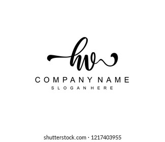 Initial HV handwriting logo vector