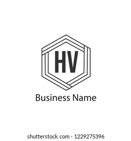 Initial HV Letter Logo Design