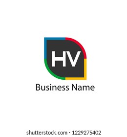 Initial HV Letter Logo Design