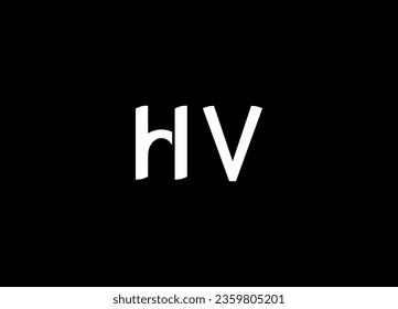 Diseño del logotipo de la carta HV inicial y logotipo de monograma