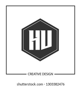 Initial HV Letter Logo Template Design