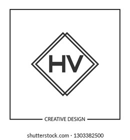 Initial HV Letter Logo Template Design