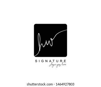 Initial HW beauty monogram and elegant logo design, handwriting logo of initial signature, wedding, fashion, floral and botanical with creative template.