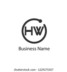 Initial HW Letter Logo Design