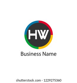 Initial HW Letter Logo Design