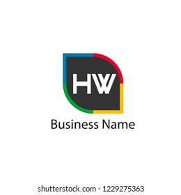 Initial HW Letter Logo Design