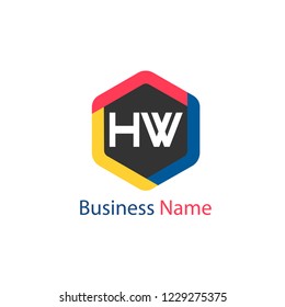 Initial HW Letter Logo Design