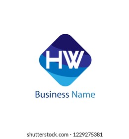 Initial HW Letter Logo Design