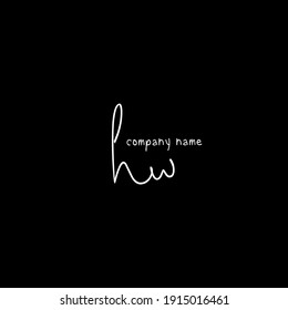 Initial hw logo handwriting vector