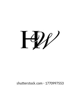 Initial HW logo vector, letter H sign, illustration W symbol.