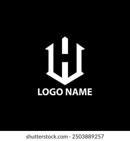 initial HW modern logo design vector
