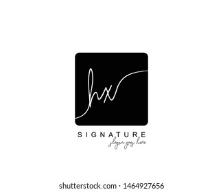 Initial HX beauty monogram and elegant logo design, handwriting logo of initial signature, wedding, fashion, floral and botanical with creative template.