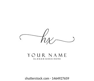 Initial HX beauty monogram and elegant logo design, handwriting logo of initial signature, wedding, fashion, floral and botanical with creative template.