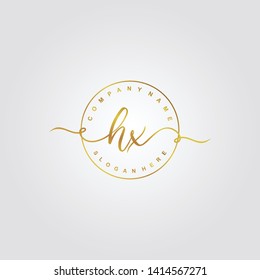 Initial HX handwriting logo template vector