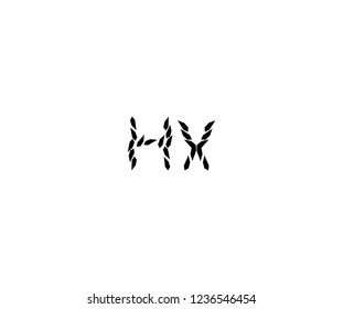 Initial HX Letter Abstract Shape Geometric Monogram Crystal Logotype