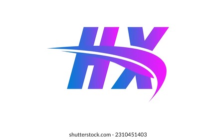 Initial HX letter Logo With Swoosh Design Graphic Vector Template for Business and Company Identity.